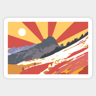 Sunset on moutain Sticker